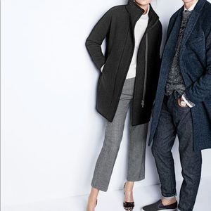 J.crew Stadium-Cloth Cocoon Coat Size 0P Black